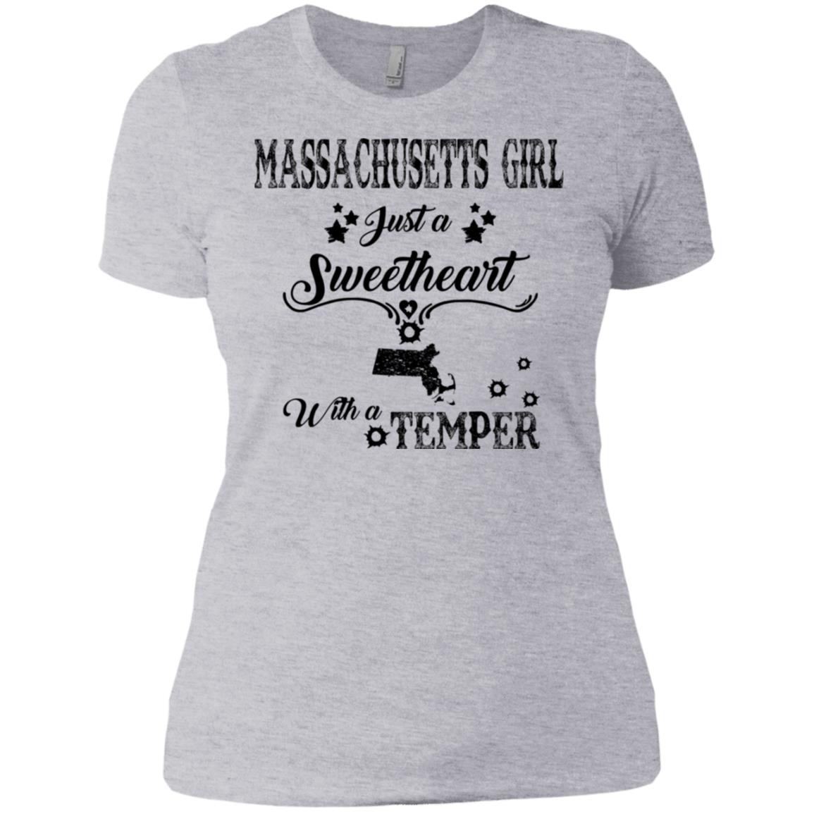 Massachusetts Girl Just Sweetheart With Temper T-shirt - T-shirt Teezalo