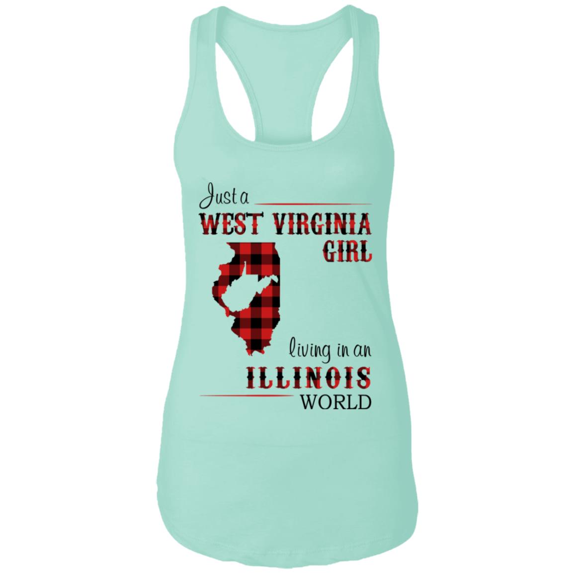 Just A West Virginia Girl Living An Illinois World T Shirt - T-shirt Teezalo
