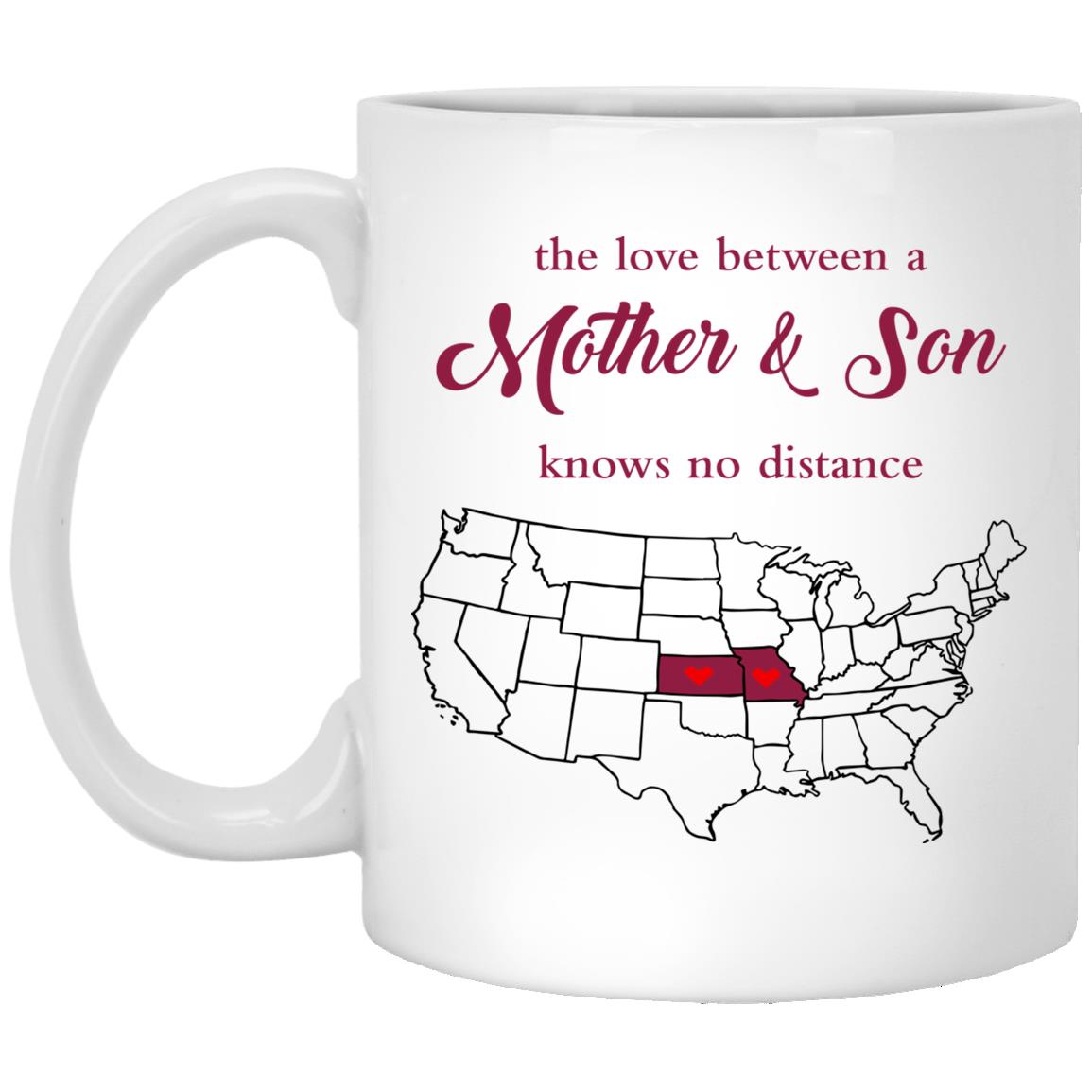 Kansas Missouri The Love Between Mother And Son Mug - Mug Teezalo