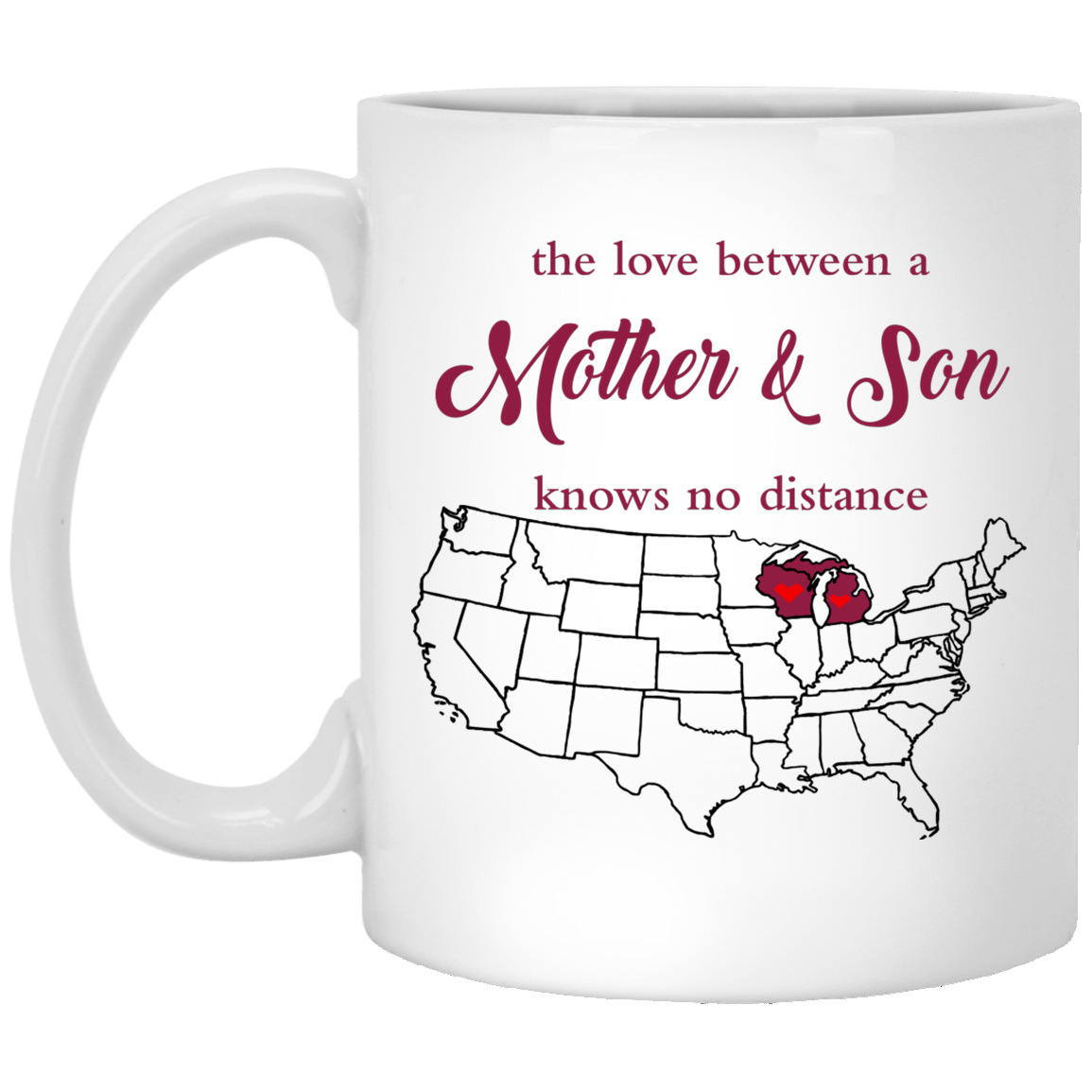 Wisconsin Michigan The Love Mother And Son Mug - Mug Teezalo