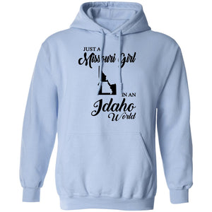 Just A Missouri Girl In An Idaho World T Shirt - T-shirt Teezalo