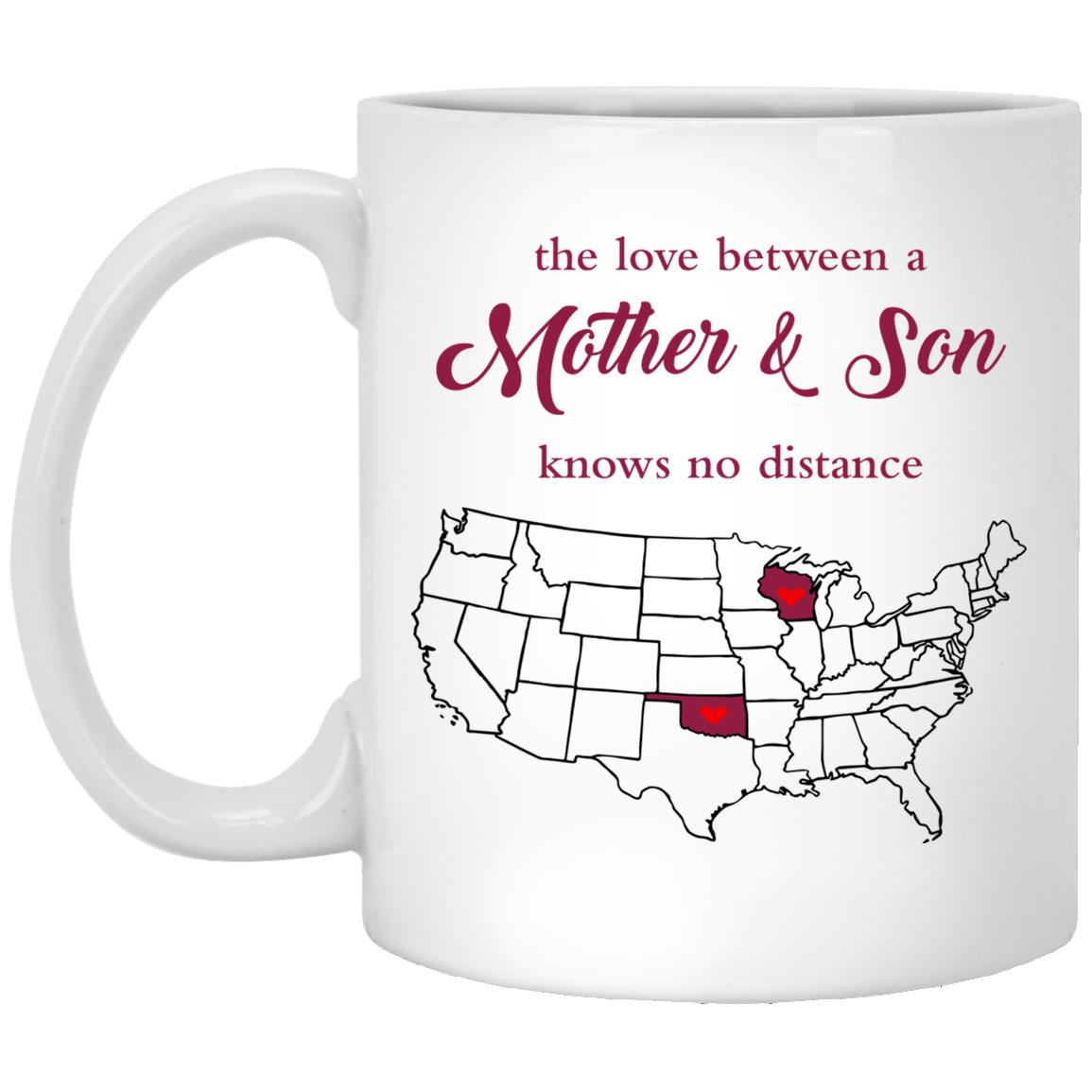 Oklahoma Wisconsin The Love Between Mother And Son Mug - Mug Teezalo