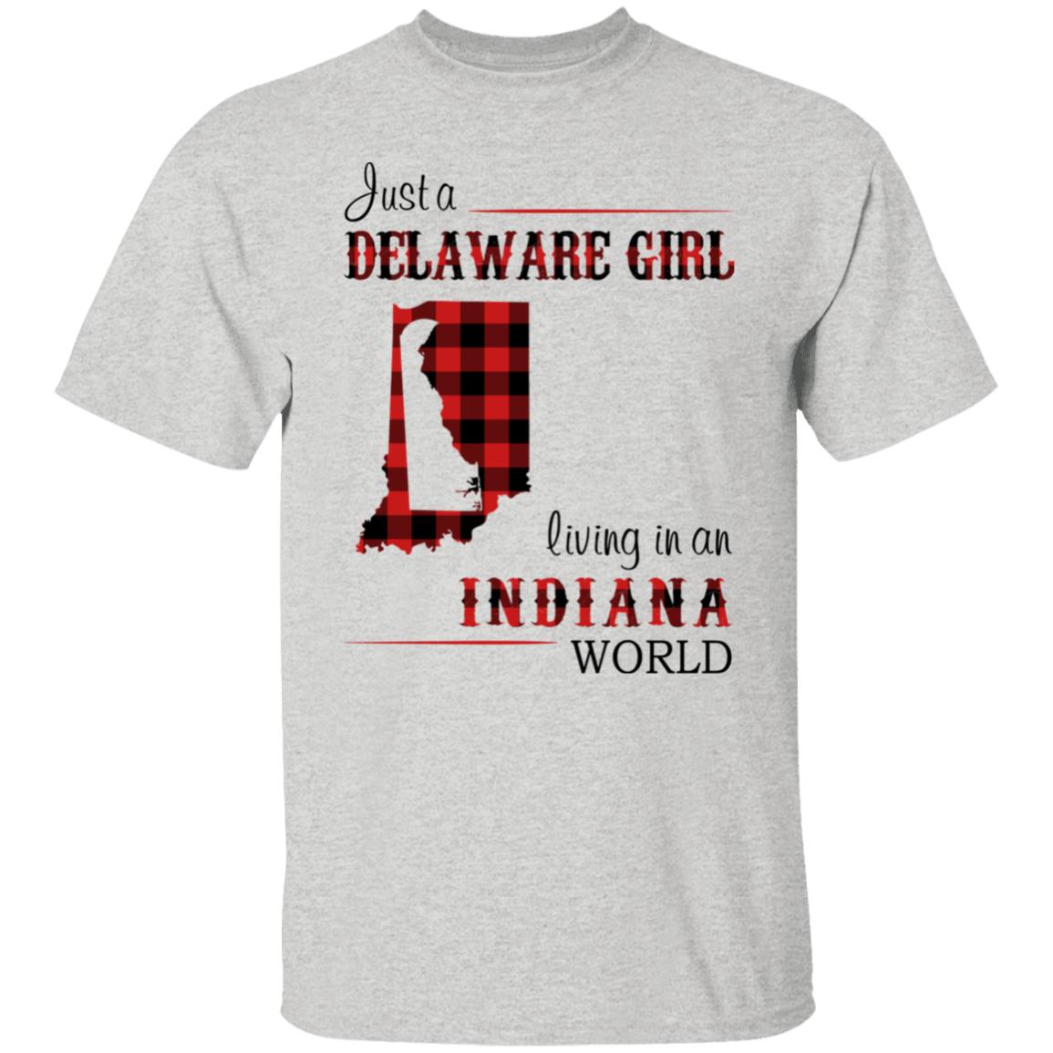 Just A Delaware Girl Living In An Indiana Girl T-shirt - T-shirt Born Live Plaid Red Teezalo