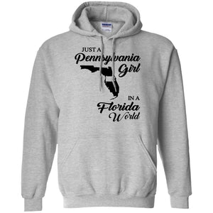 Just A Pennsylvania Girl In A Florida World T-Shirt - T-shirt Teezalo
