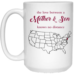 New Jersey Rhode Island The Love Between Mother And Son Mug - Mug Teezalo