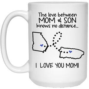 Puerto Rico Georgia The Love Between Mom And Son Mug - Mug Teezalo