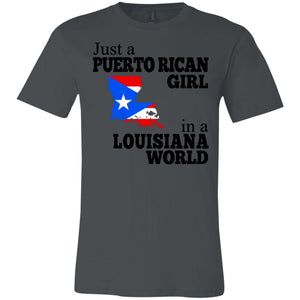 Just A Puerto Rican Girl In A Louisiana World T Shirt - T-shirt Teezalo