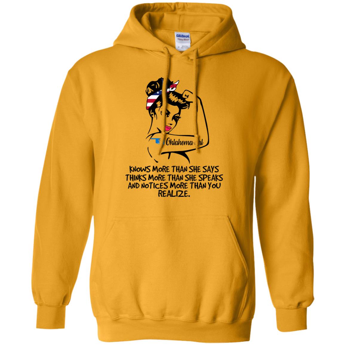 Oklahoma Girl Knows More Than She Says Hoodie - Hoodie Teezalo
