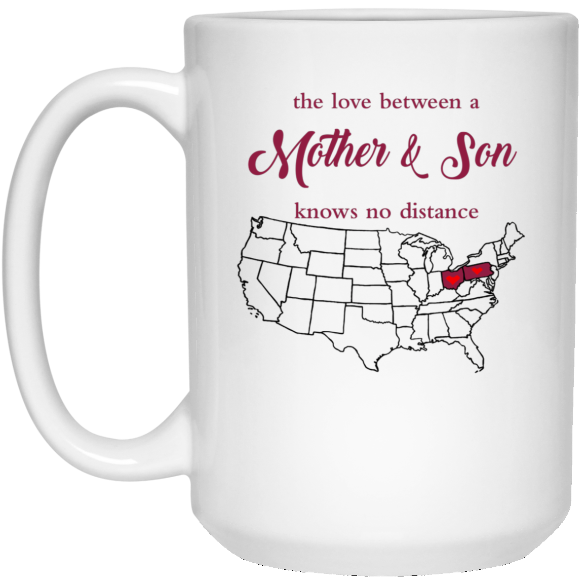 Ohio Pennsylvania The Love Mother And Son Mug - Mug Teezalo