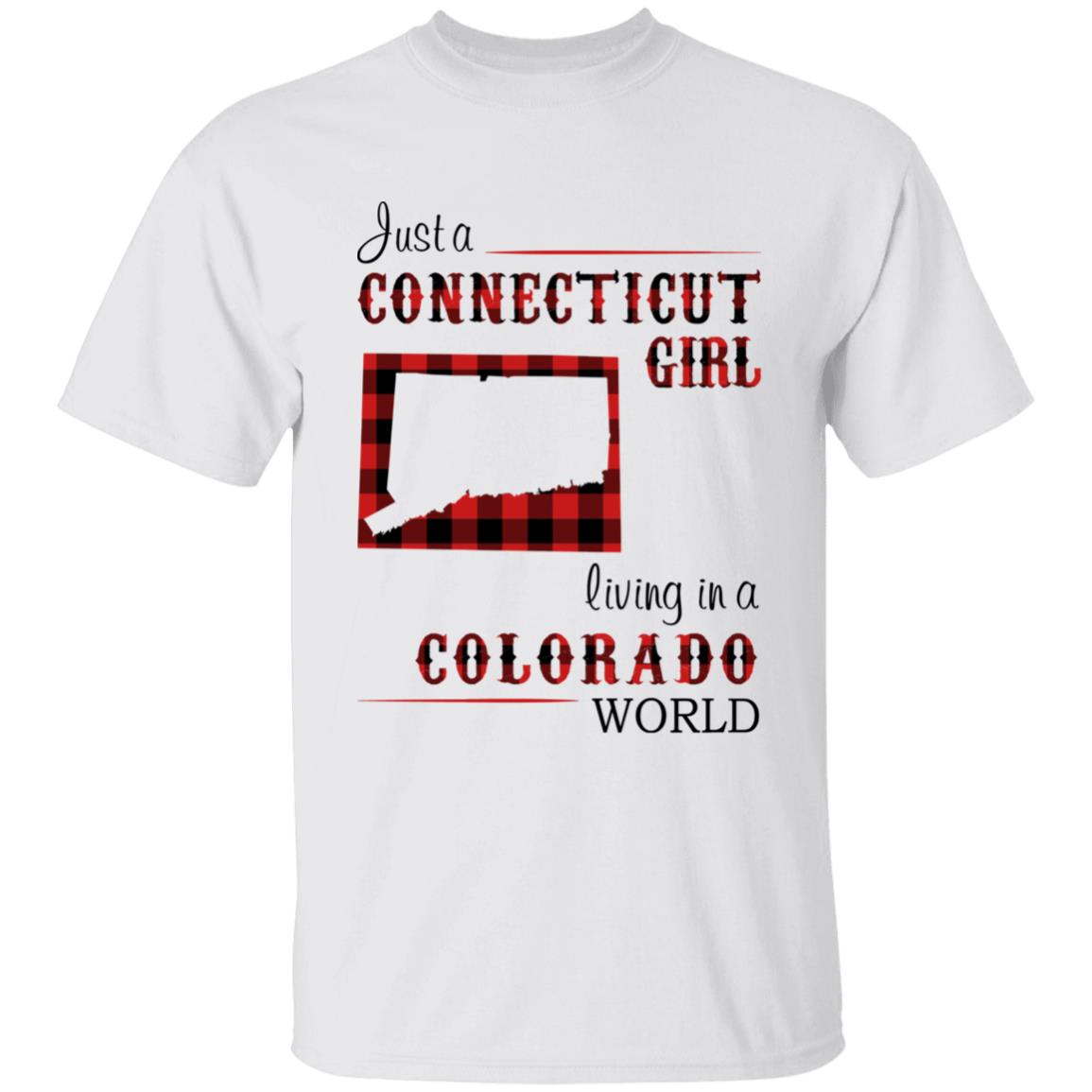 Just A Connecticut Girl Living In A Colorado World T-shirt - T-shirt Born Live Plaid Red Teezalo