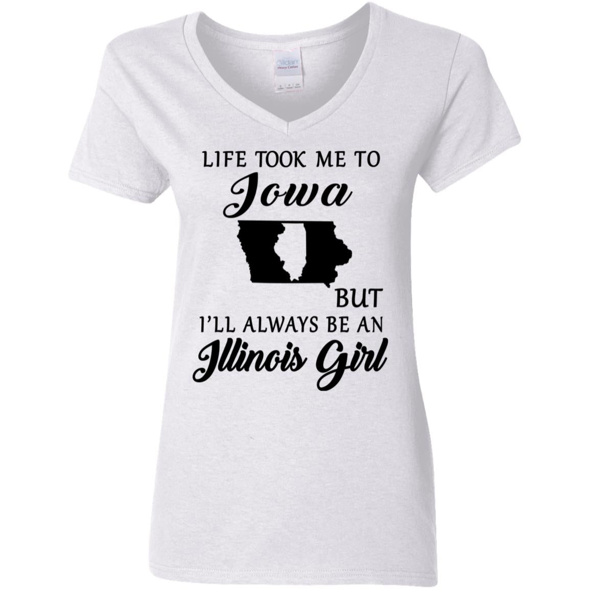 Life Took Me To Iowa Always Be An Illinois Girl T-shirt - T-shirt Teezalo