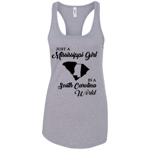 Just A Mississippi Girl In A South Carolina World T-Shirt - T-shirt Teezalo