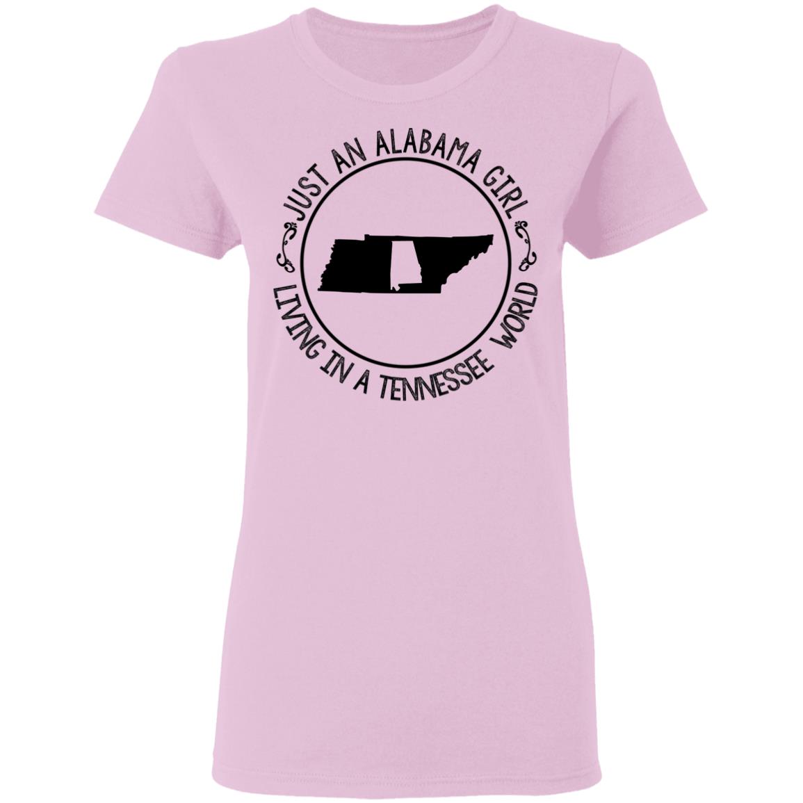 Alabama Girl Living In Tennessee World T-Shirt - T-shirt Teezalo