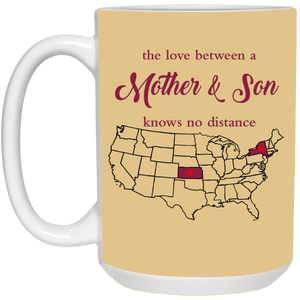 Kansas New York The Love Between Mother And Son Mug - Mug Teezalo