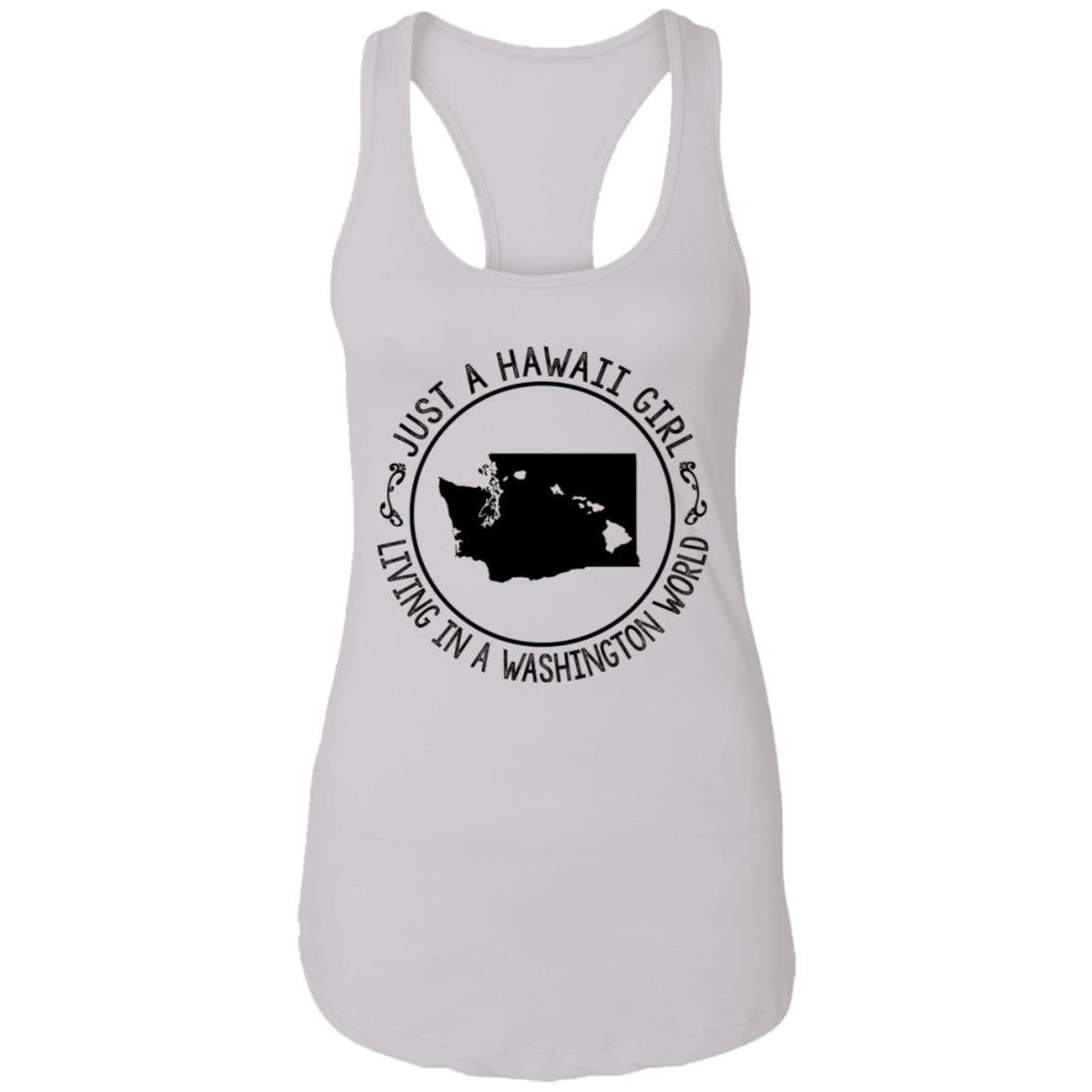 Just A Hawaii Girl Living In A Washington World Hoodie - Hoodie Teezalo