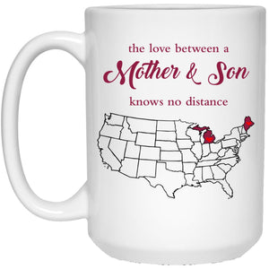Maine Michigan The Love Between Mother And Son Mug - Mug Teezalo