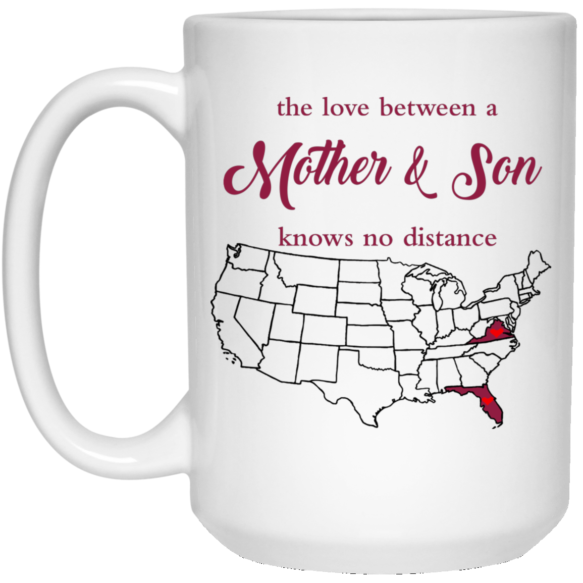 Virginia Florida Love Between Mother And Son Mug - Mug Teezalo