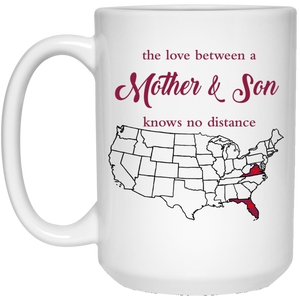 Virginia Florida Love Between Mother And Son Mug - Mug Teezalo