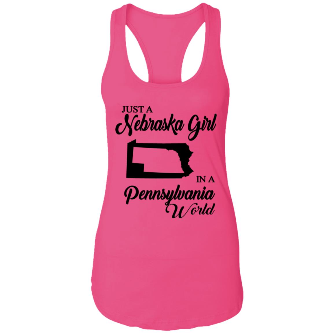 Just A Nebraska Girl In A Pennsylvania World T-Shirt - T-shirt Teezalo