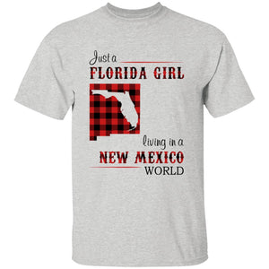 Just A Florida Girl Living In A New Mexico World T-shirt - T-shirt Born Live Plaid Red Teezalo