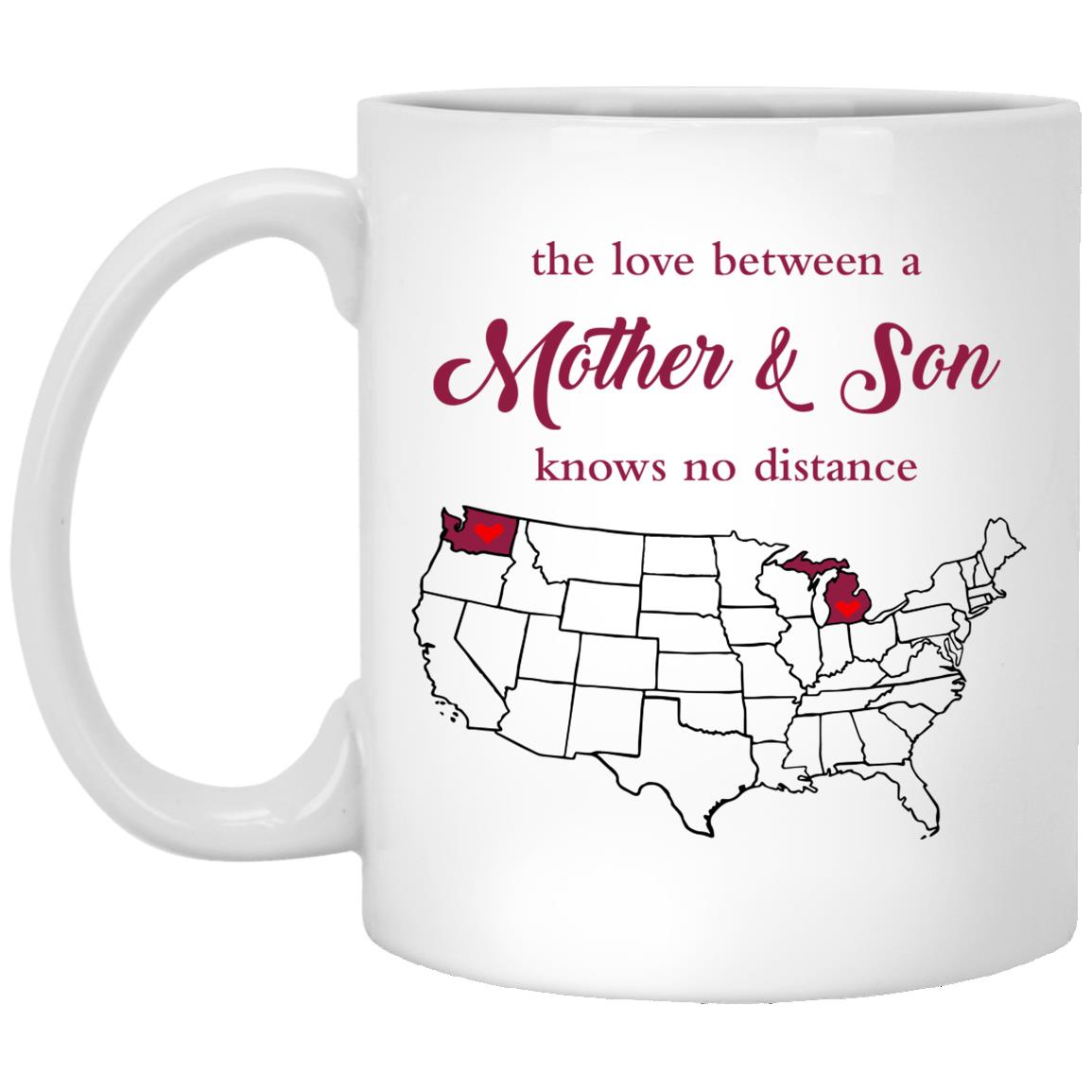 Michigan Washington The Love Between Mother And Son Mug - Mug Teezalo