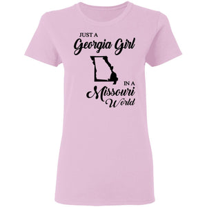 Just A Georgia Girl In A Missouri World T-Shirt - T-Shirt Teezalo