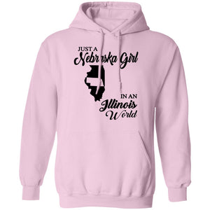 Just A Nebraska Girl In An Illinois World T-Shirt - T-shirt Teezalo