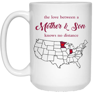Minnesota Indiana The Love Between Mother And Son Mug - Mug Teezalo