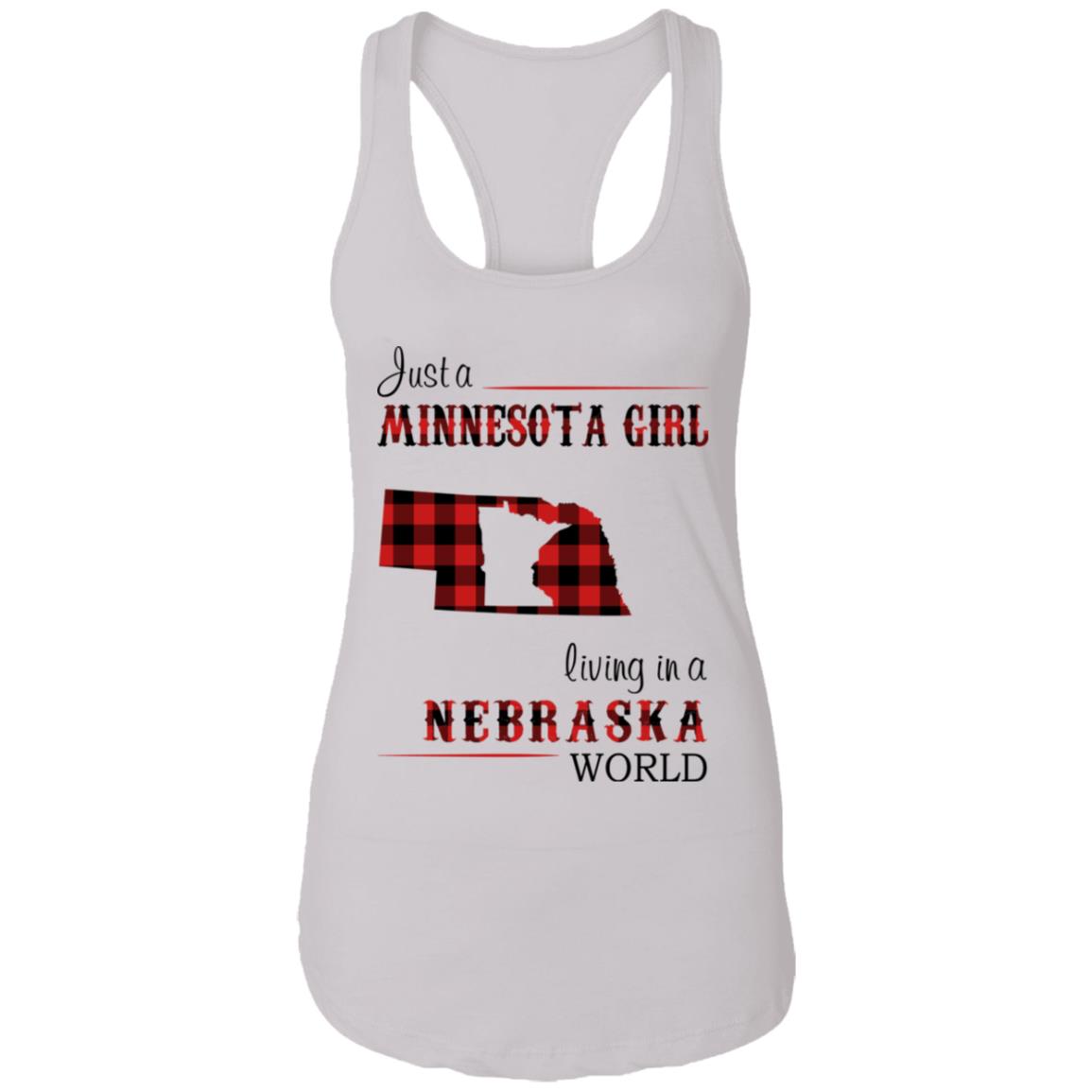 Just A Minnesota Girl Living In A Nebraska World T Shirt - T-shirt Teezalo