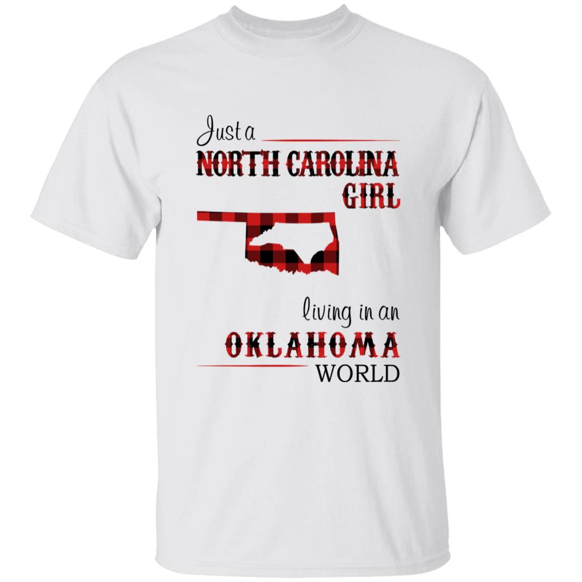 Just A North Carolina Girl Living In An Oklahoma World T-shirt - T-shirt Born Live Plaid Red Teezalo