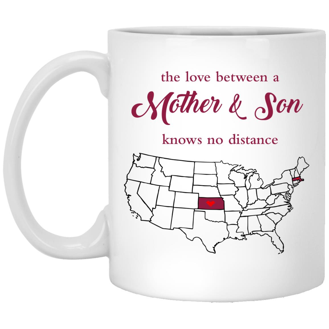 Kansas Massachusetts The Love Between Mother And Son Mug - Mug Teezalo