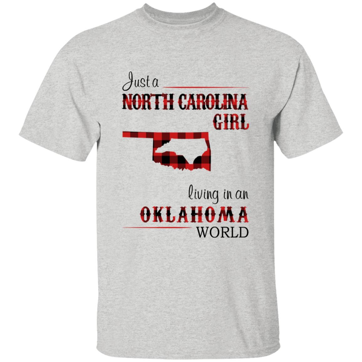 Just A North Carolina Girl Living In An Oklahoma World T-shirt - T-shirt Born Live Plaid Red Teezalo