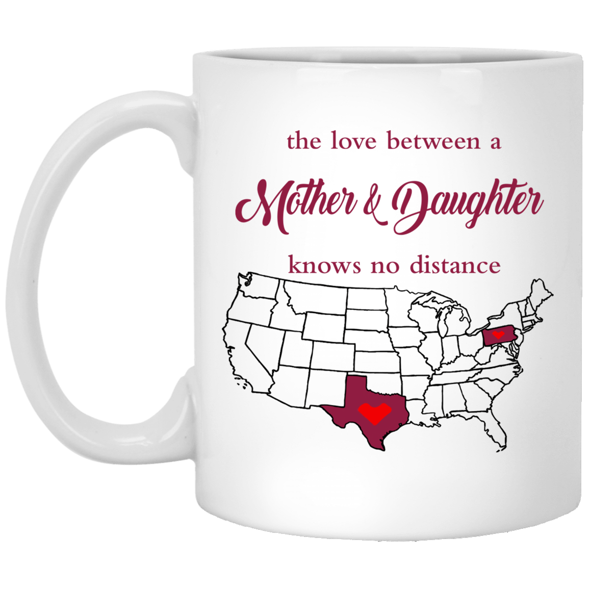 Pennsylvania Texas Mother And Daughter Mug - Mug Teezalo