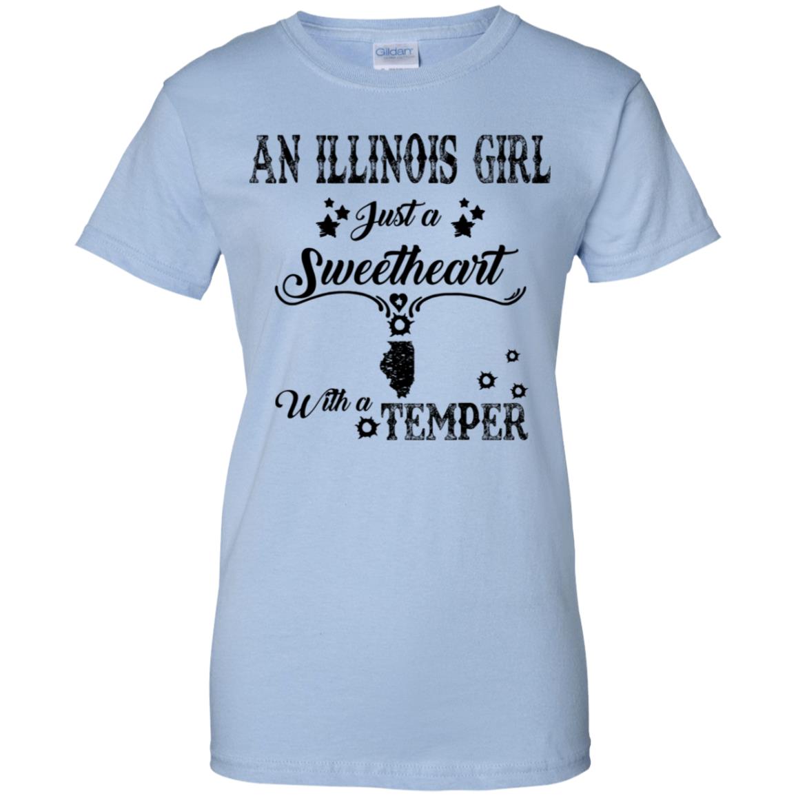 Illinois Girl Just A Sweetheart With A Temper T-shirt - T-shirt Teezalo