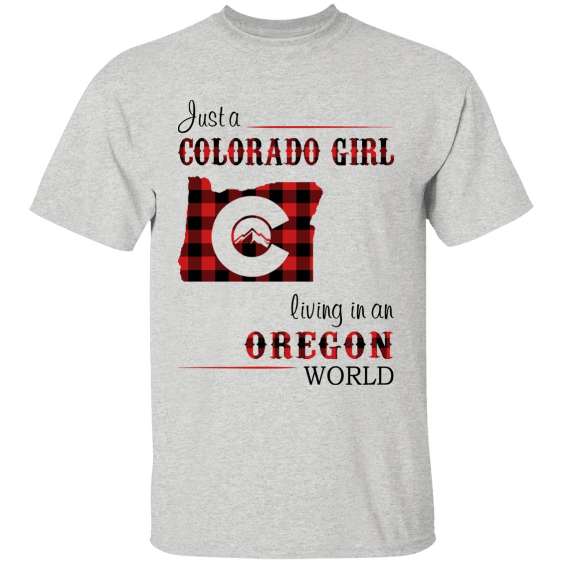 Just A Colorado Girl Living In An Oregon World T-shirt - T-shirt Born Live Plaid Red Teezalo