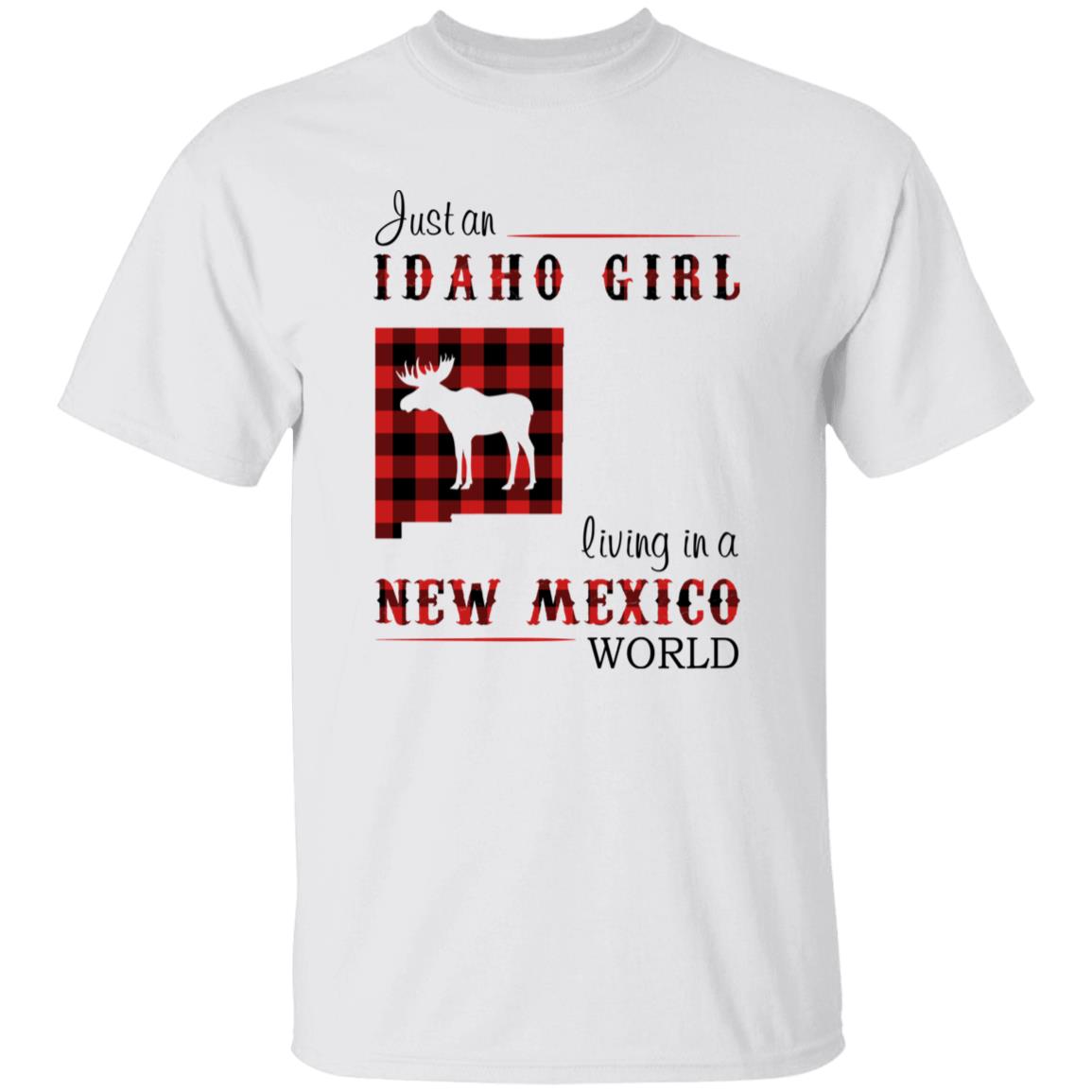 Just An Idaho Girl Living In A New Mexico World T-shirt - T-shirt Born Live Plaid Red Teezalo