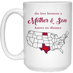 North Dakota Texas The Love Between Mother And Son Mug - Mug Teezalo