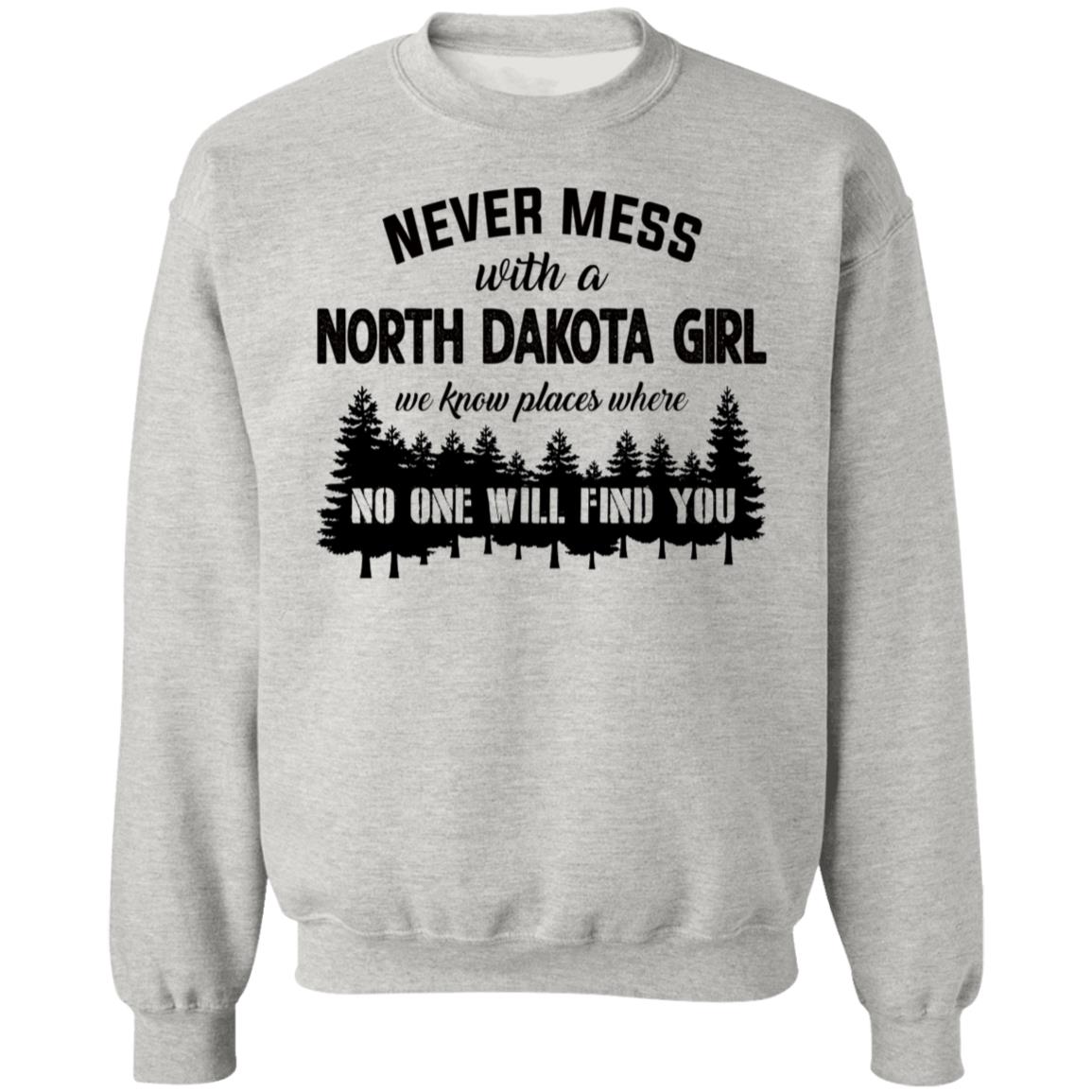 Never Mess With A North Dakota Girl T Shirt - T-shirt Teezalo