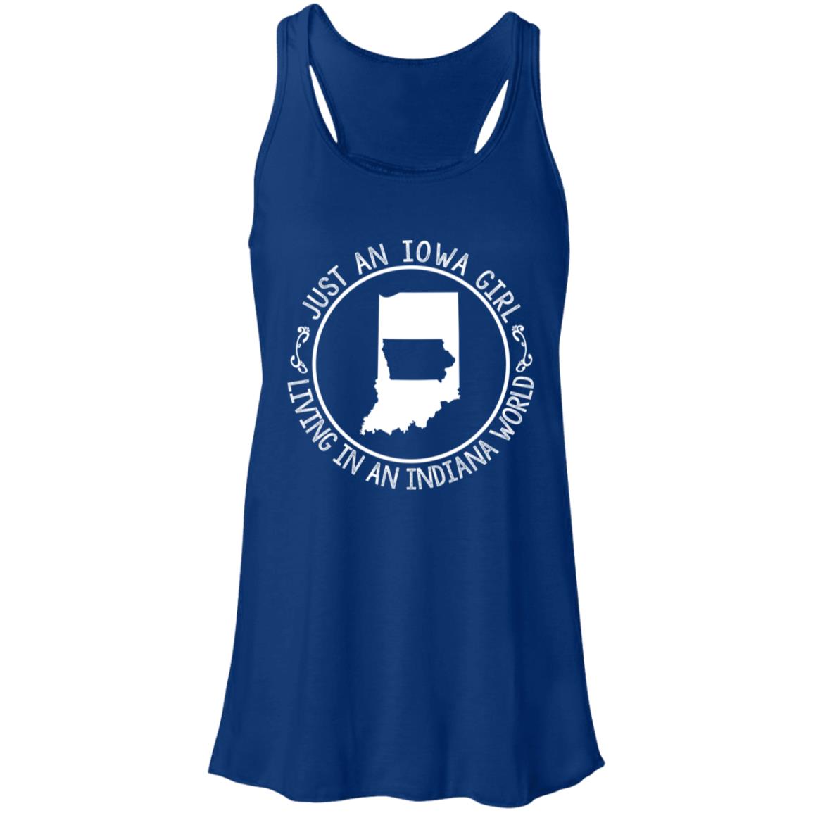 Just An Iowa Girl Living In An Indiana World T-Shirt - T-shirt Teezalo