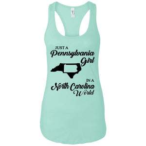 Just A Pennsylvania Girl In A North Carolina World T-Shirt - T-shirt Teezalo