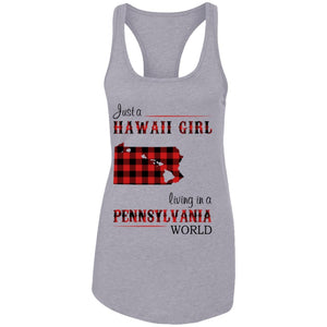 Just A Hawaii Girl Living In A Pennsylvania World T-shirt - T-shirt Teezalo