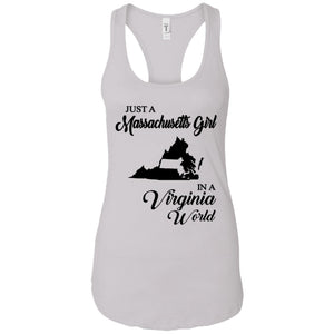 Just A Massachusetts Girl In A Virginia  World T-shirt - T-shirt Teezalo