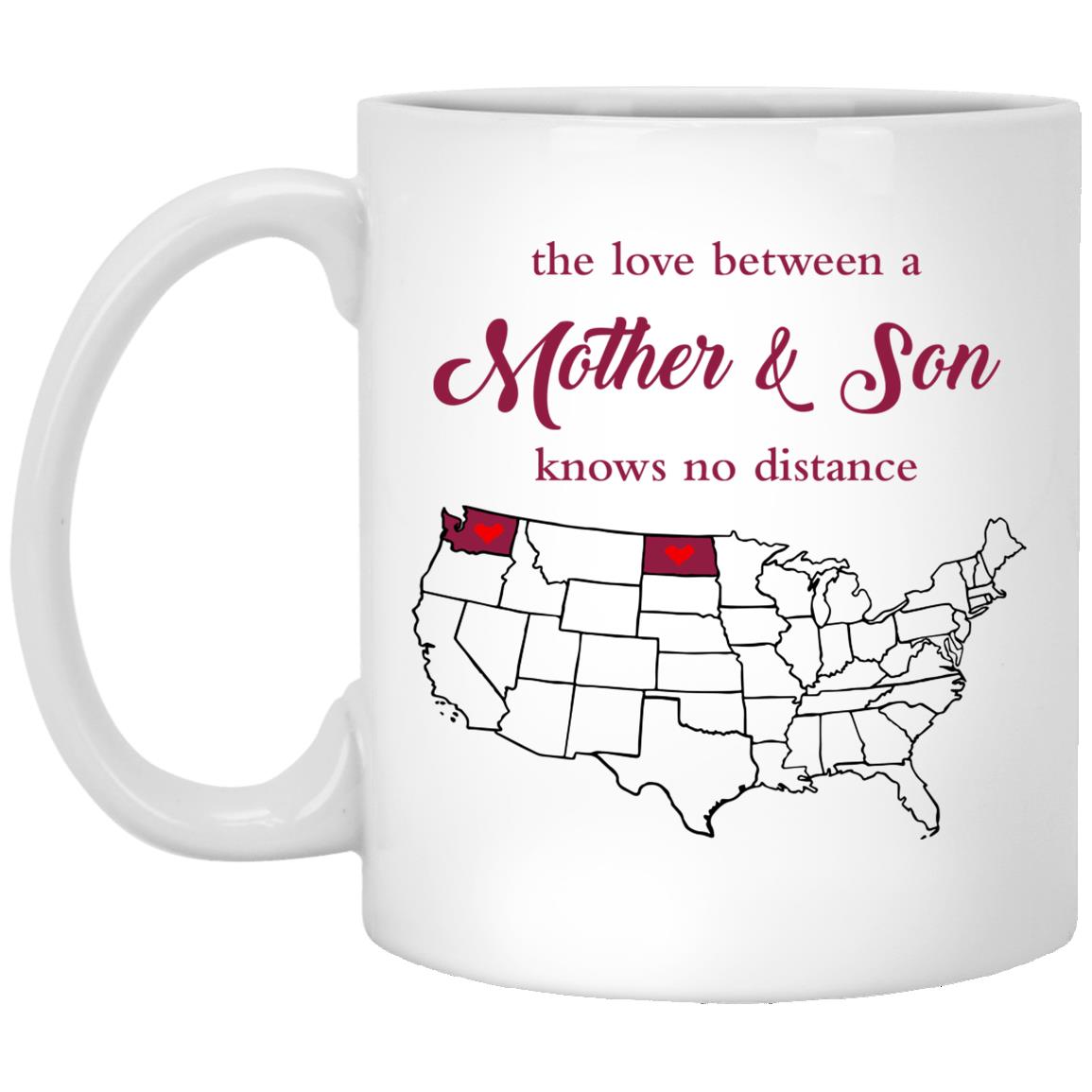 North Dakota Washington The Love Between Mother And Son Mug - Mug Teezalo