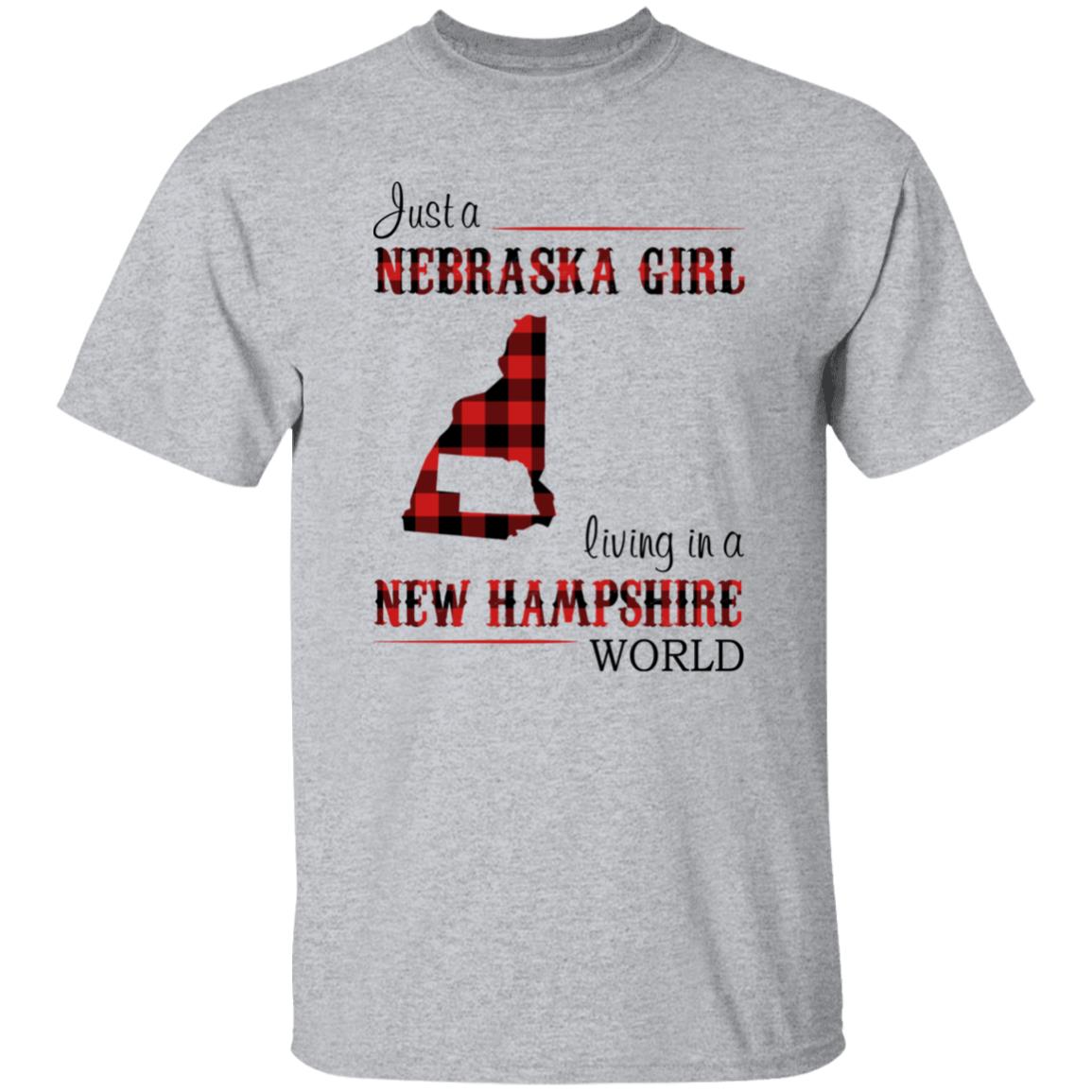 Just A Nebraska Girl Living In A New Hampshire World T-shirt - T-shirt Born Live Plaid Red Teezalo