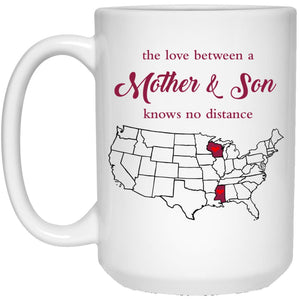 Wisconsin Mississippi The Love Between Mother And Son Mug - Mug Teezalo