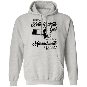 Just A North Dakota Girl In A Massachusetts World T Shirt - T-shirt Teezalo