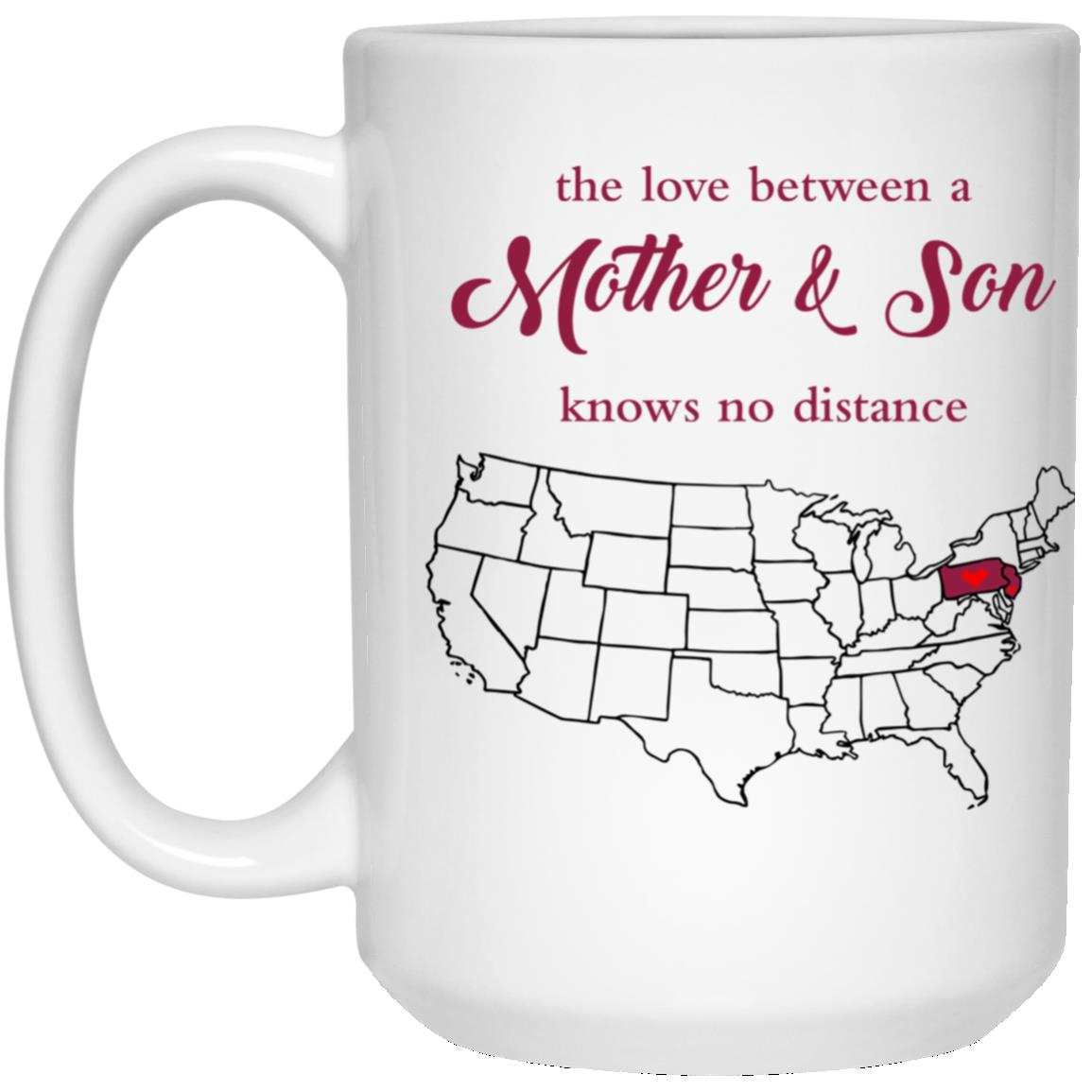New Jersey Pennsylvania The Love Between Mother And Son Mug - Mug Teezalo