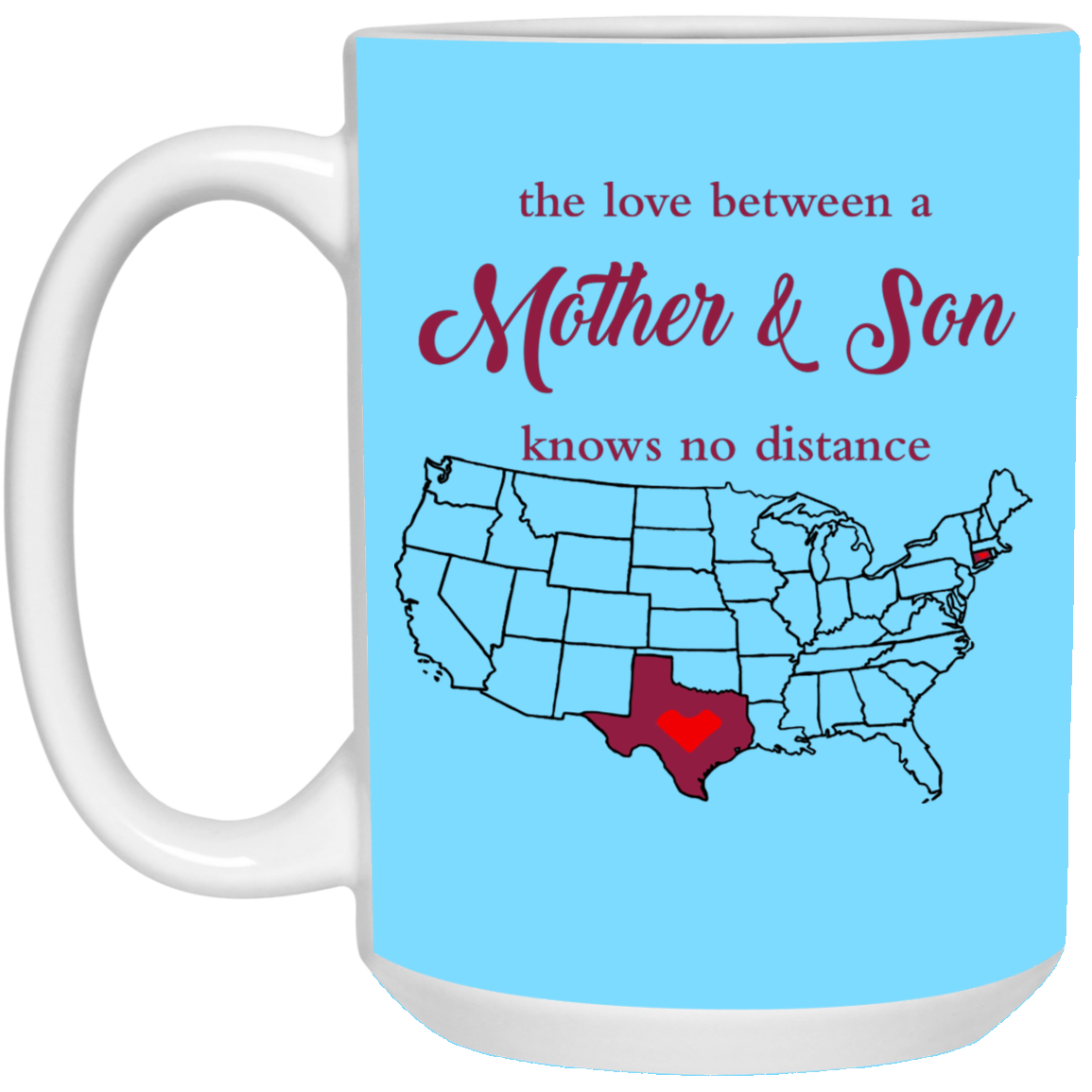Connecticut Texas Love Mother Son Mug - Mug Teezalo