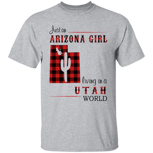 Just An Arizona Girl Living In A Utah World T-shirt - T-shirt Born Live Plaid Red Teezalo