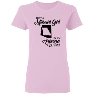 Just A Missouri Girl In An Arizona World T Shirt - T-shirt Teezalo